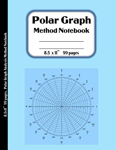 Polar Graph Analysis Method Notebook - Polar Graph Method for Math & Science , Algebra and Trigonometry, Vibration Analysis | 1-5-15-30 Degree Angles with pi radians Chart